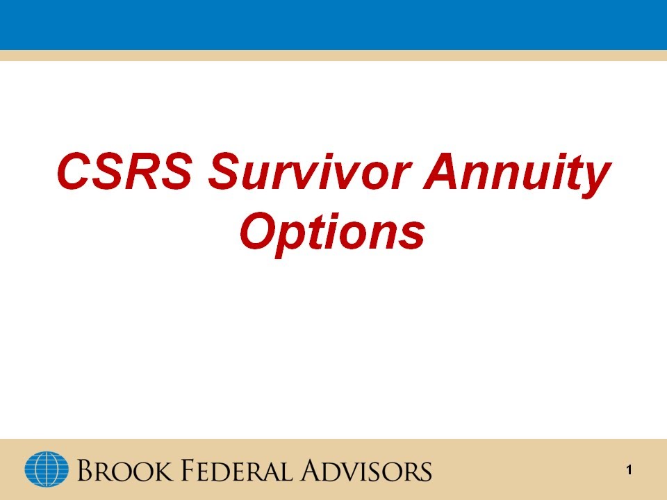 CSRS Survivor Annuity Options