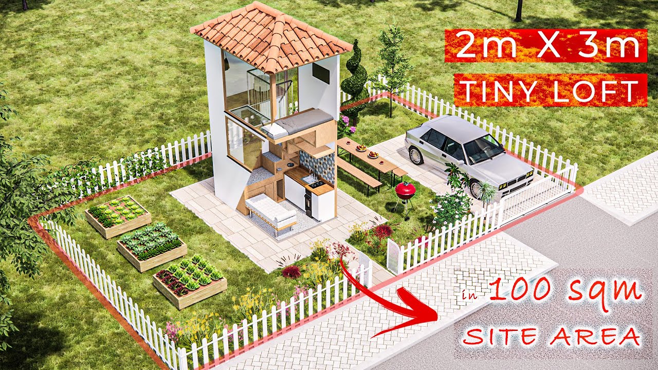2x3 TINY LOFT | Cozy House Design in 100 sqm Site Area