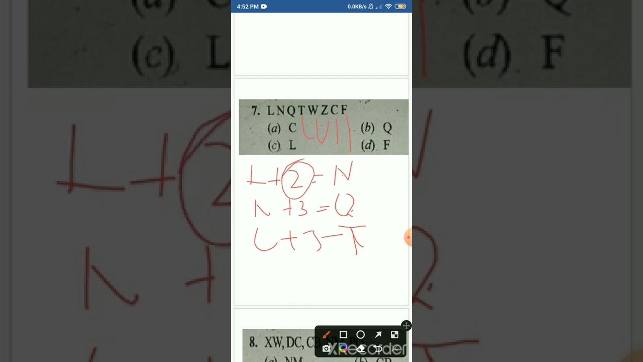 part 2nd, wrong letter series, questions