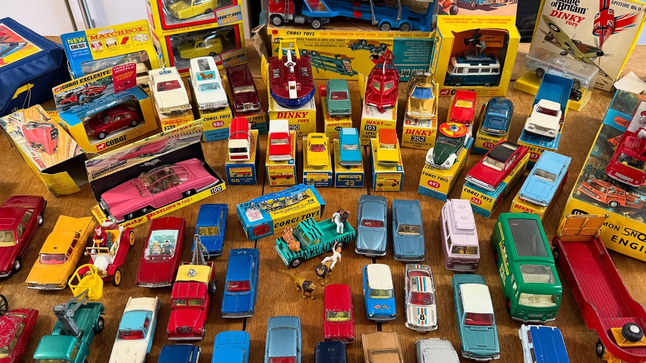 VINTAGE DIECAST MODEL CAR COLLECTION BOXED AWAY SINCE THE 1970's - ORIGINAL CORGI & DINKY TOYS