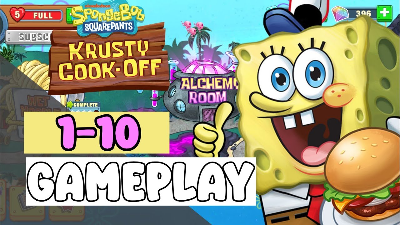 ALCHEMY ROOM ISLAND IN THE SKY Level 1-10 - SpongeBob: Krusty Cook-Off - Gameplay Walkthrough