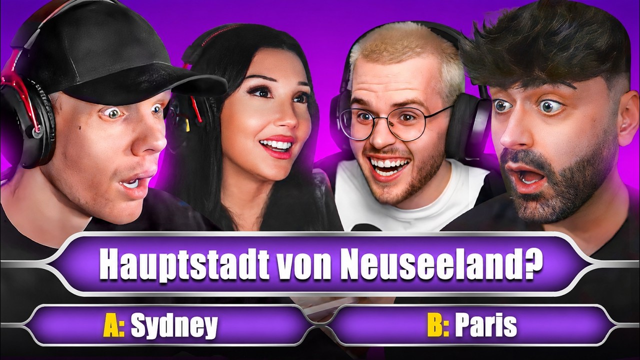 Quizshow, ABER jede Frage wird SCHWERER!🧐 mit Sascha, Faister, Sarahtonin & Elquaria