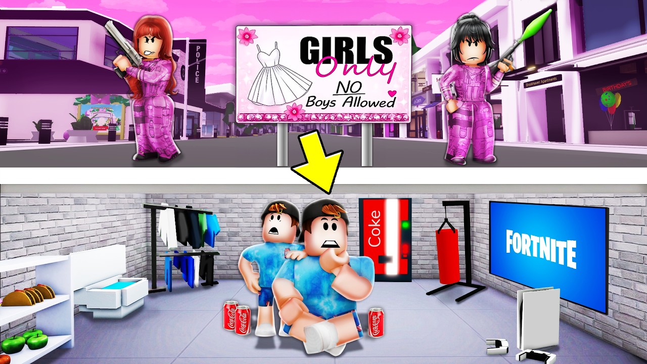 We Built A BUNKER To SURVIVE The GIRLS ONLY INVASION.. (Brookhaven)