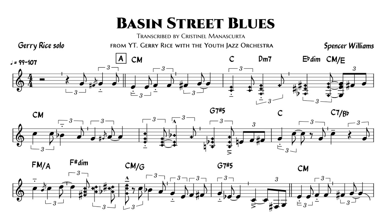 Basin Street Blues - Gerry Rice (clarinet transcription)