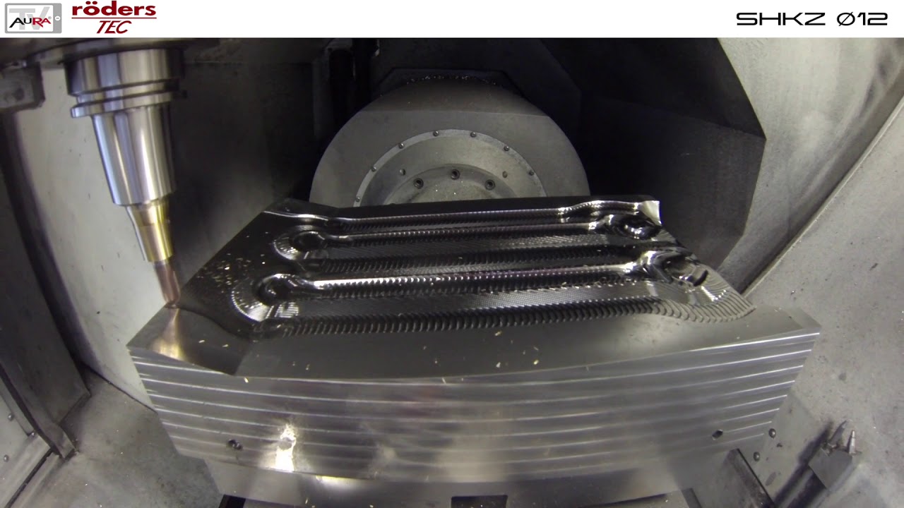 Machining of a forging die at a Röders RXU1000DSH with Aura tools  HSC Milling / HSC Fräsen