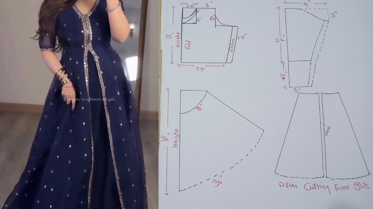 S- SIZE FRONT SLIT LONG UMBRELLA KURTI DRAFTING IN TAMIL STEP BY STEP/ SEW WITH SWEETY TAMIL