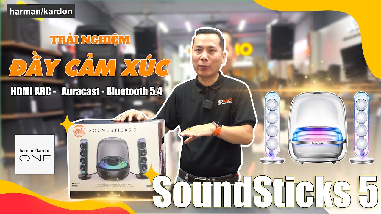 Đ&aacute;nh Gi&aacute; Chi Tiết Loa Harman Kardon SoundSticks 5 Mới: Bộ Loa 2.1 