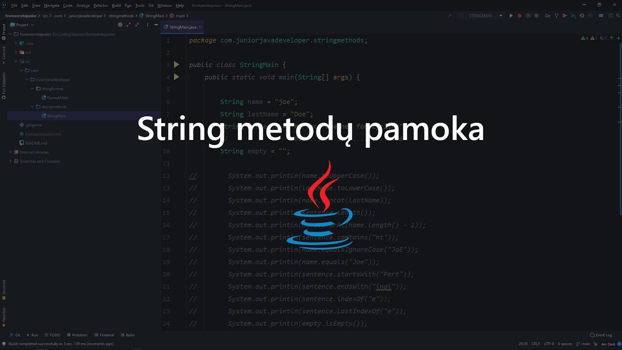 String metodai - Java pamoka