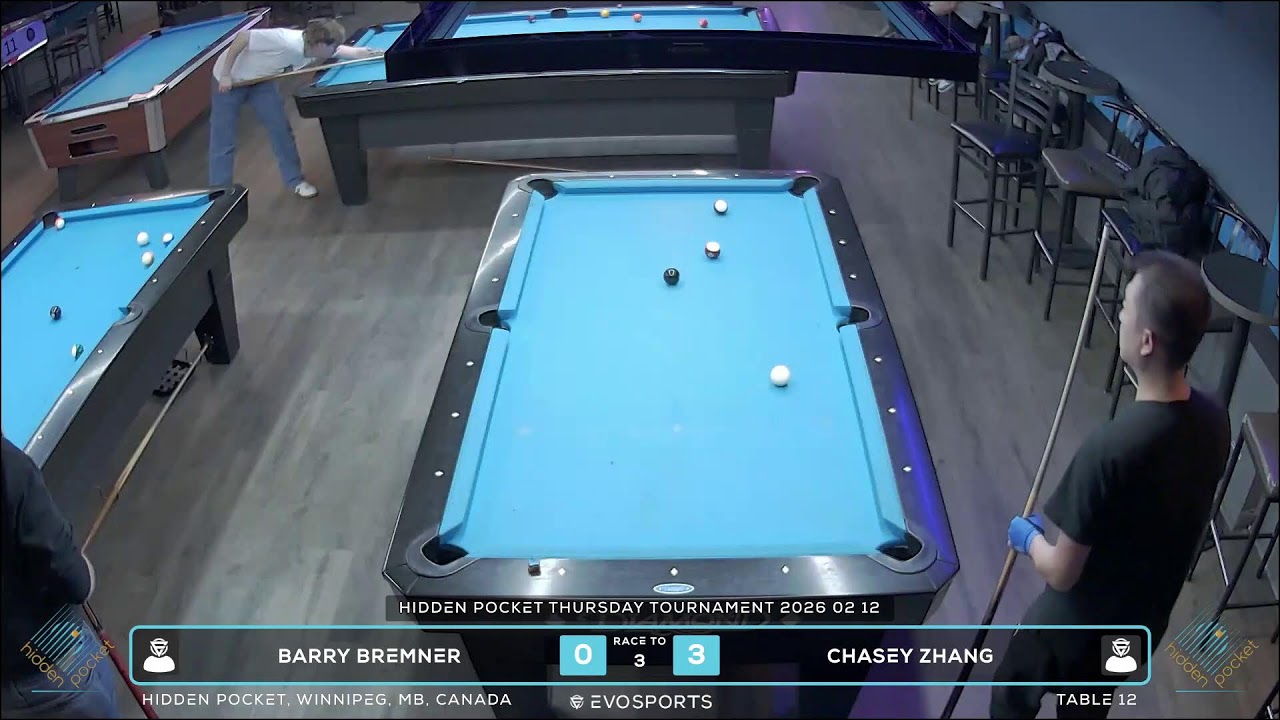 BARRY BREMNER vs CHASEY ZHANG - HIDDEN POCKET - TABLE 12 | EvoSports