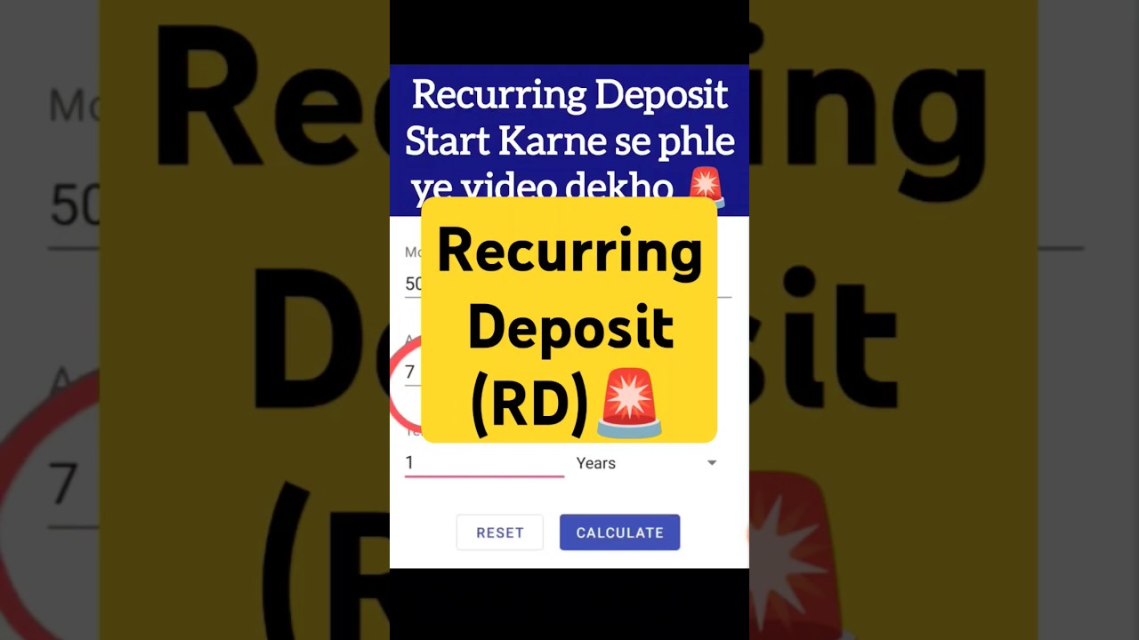 Recurring Deposit Charges | RD Penalty Explained
