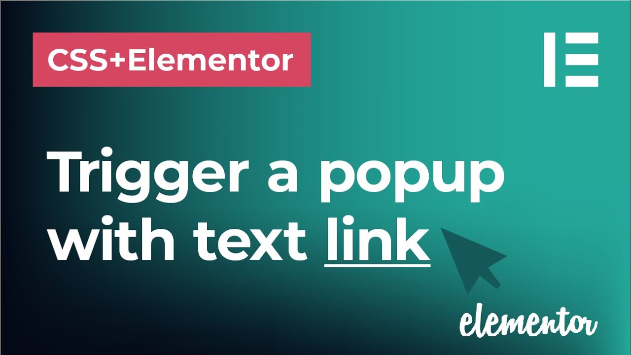 Trigger a popup with text in CSS and Elementor | How to open a popup when you click on a text link