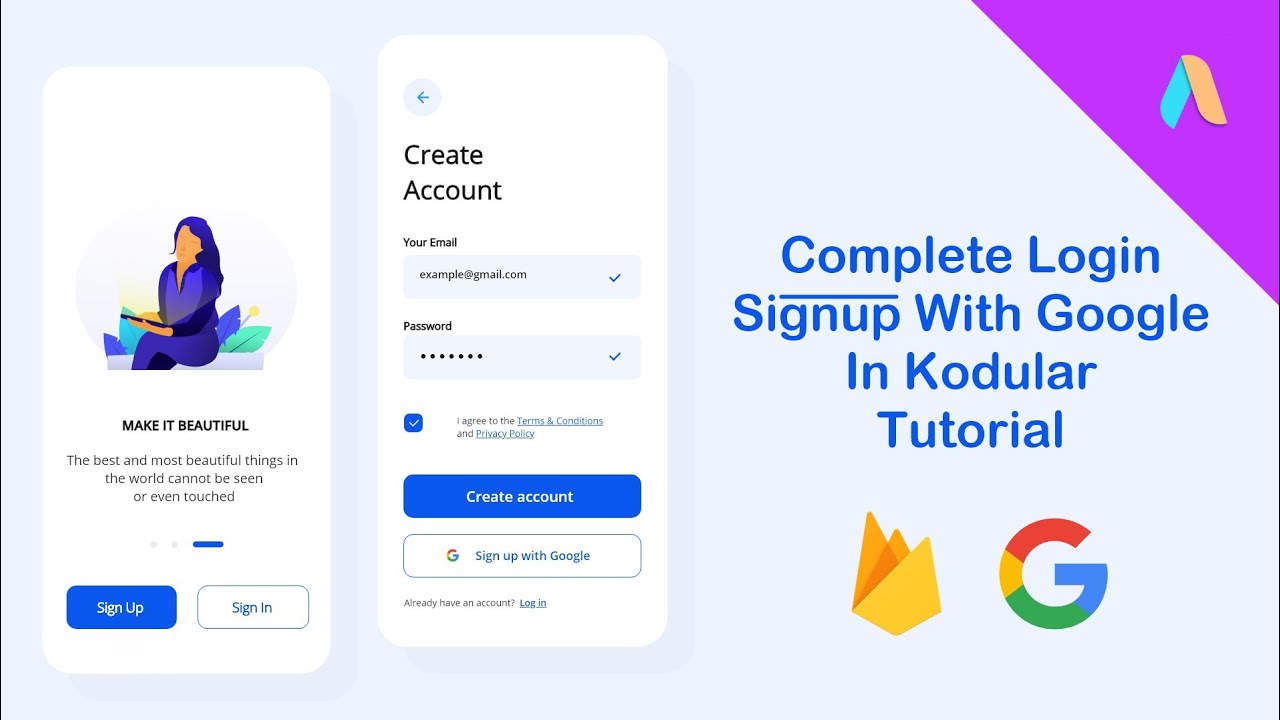 How to create Complete Login Signup system With Firebase+Google Sign in method in kodular with AIA