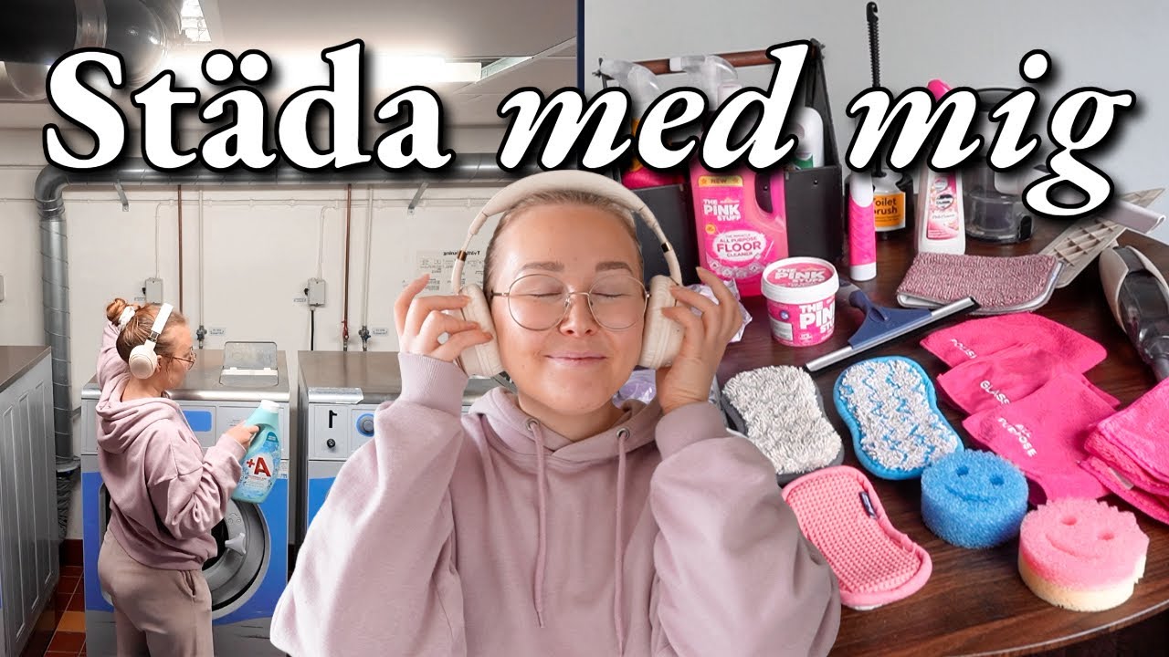 Städa med mig 🎧 mysig & aesthetic cleaning vlog 🫧🎀 städning, tvätt & organisering ✨
