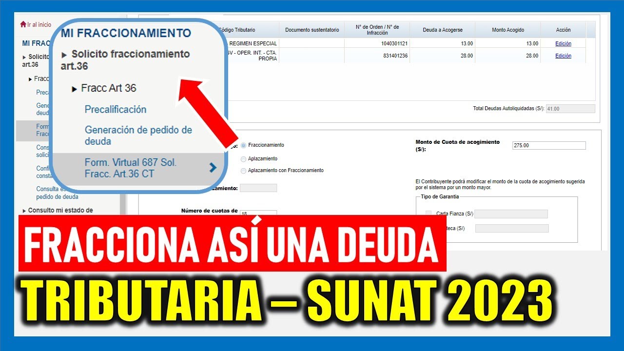 ¿Cómo fraccionar una deuda tributaria SUNAT 2023?