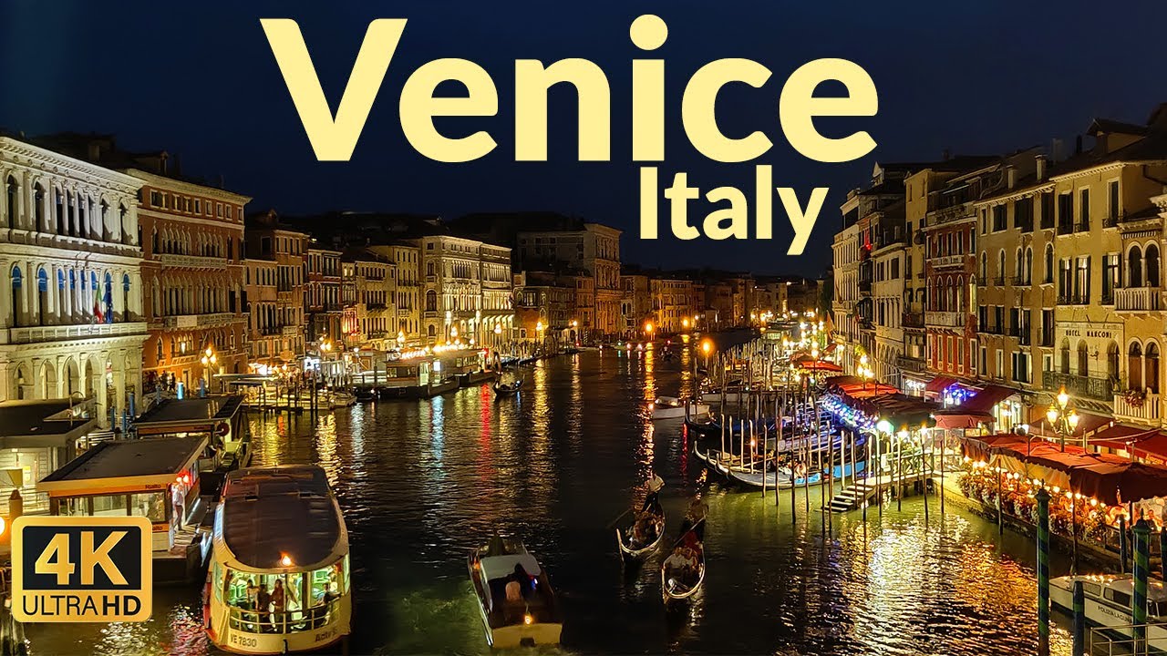 Walking Tour of Venice, Italy at Night (4K Ultra HD) - Charming Venice Nightlife