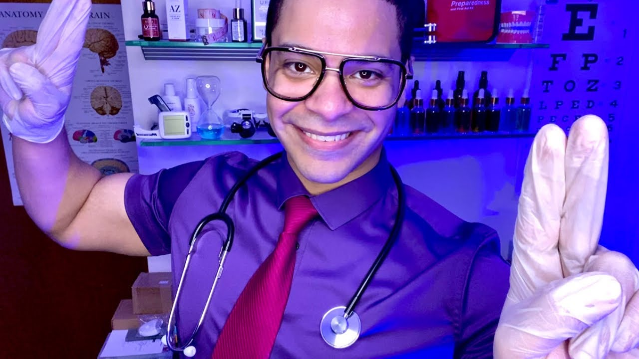 ASMR Doctor Cranial Nerve Exam Male Roleplay For Sleep & Anxiety (Ear Eye Exam Hearing Test Light)