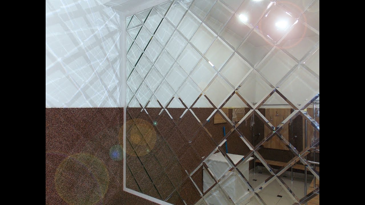 Панно из зеркальной плитки. Быстрая укладка. Зеркальная стена своими руками.