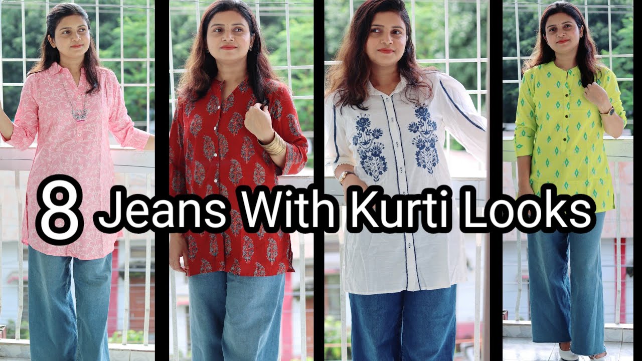 Jeans With Kurti Looks | Kurti Styling With Jeans | MomaTiara 
