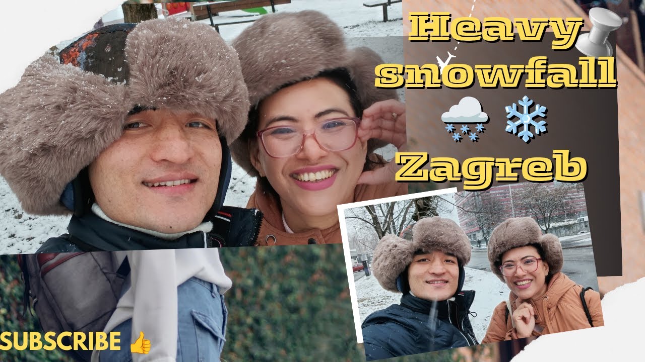 First Time Heavy snowfall in Croatia Zagreb 2026 January  winter ☃️❄️
