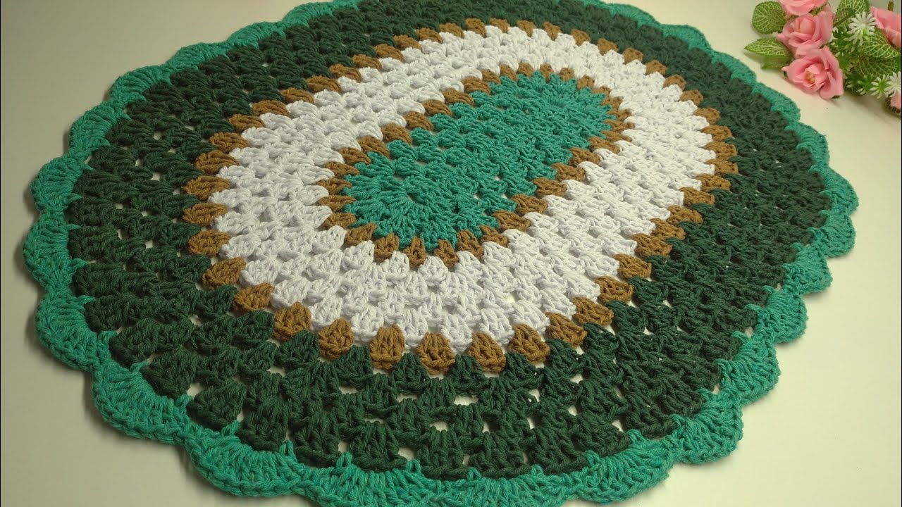 💞 Tapete em crochê Giseli com base fácil 💚 #basepreguiçoso Muito fácil !