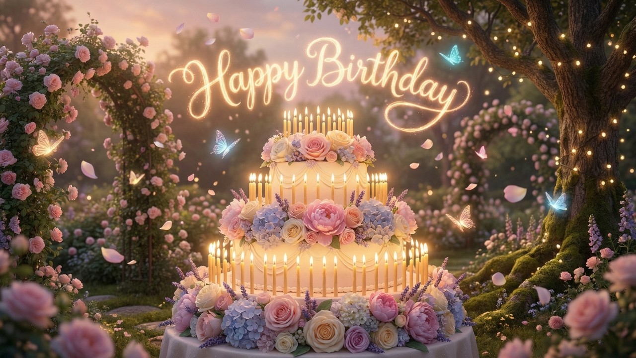 Magical Happy Birthday Song 🦋 (Enchanted Garden & Soothing Background Mix)