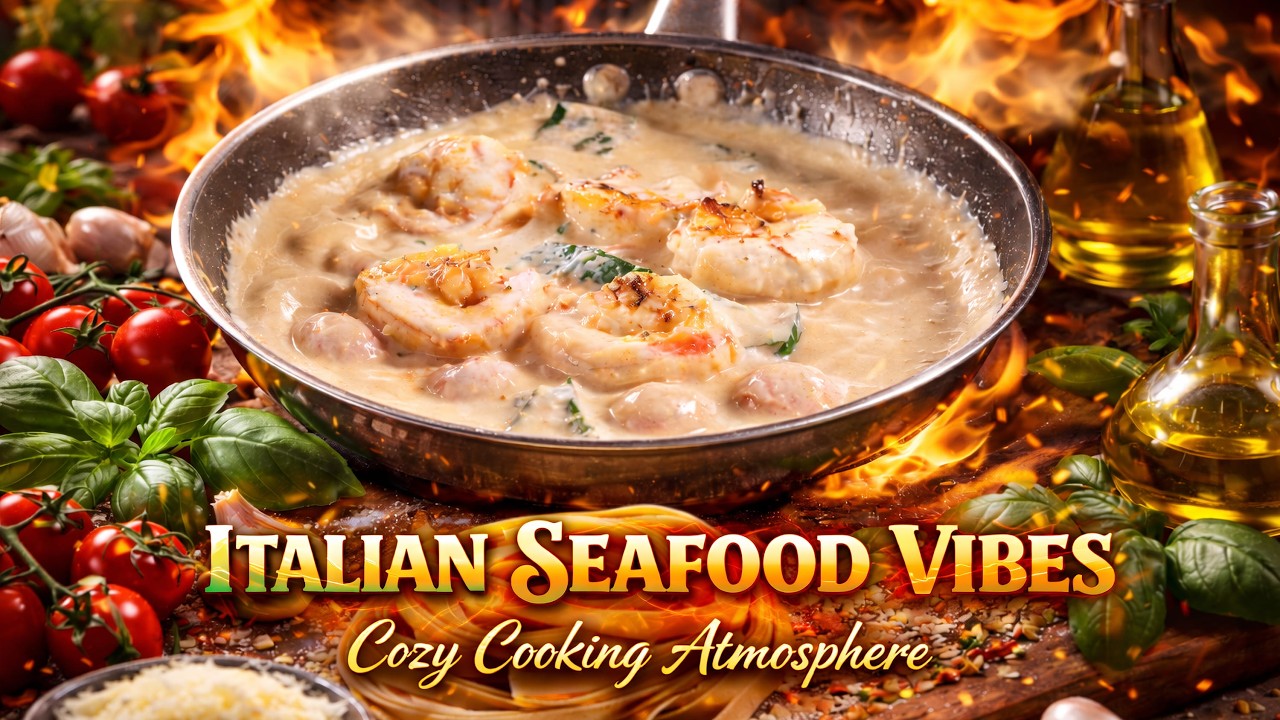Italian Pasta & Shrimp Cooking Music – Authentic Restaurant Vibes