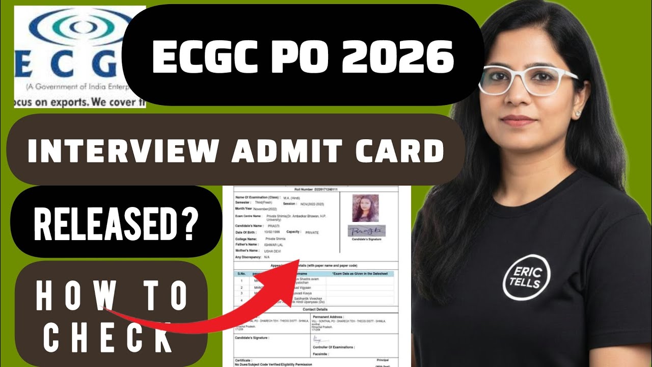 ecgc po interview admit cards 2026 | ecgc po interview call letter 2026