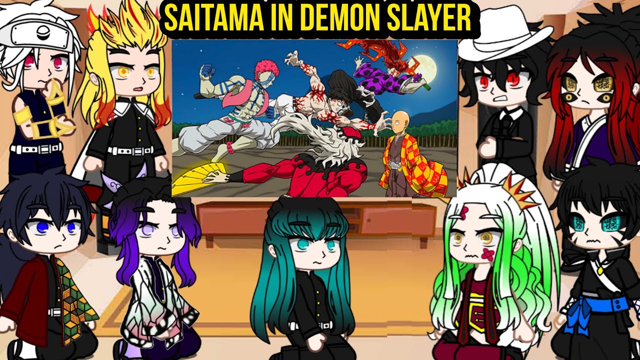HASHIRAS E LUAS REACT SAITAMA IN DEMON SLAYER