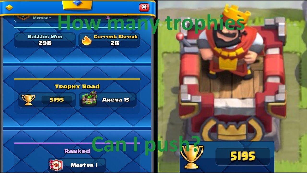 Lvl 16 on clash royale is out. How many trophies we can push now ?