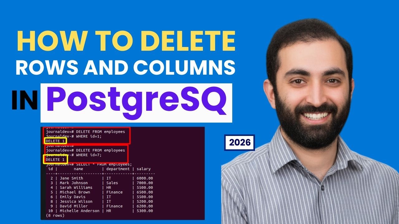 How to Delete Rows and Columns in PostgreSQL (2026 Beginner Guide)