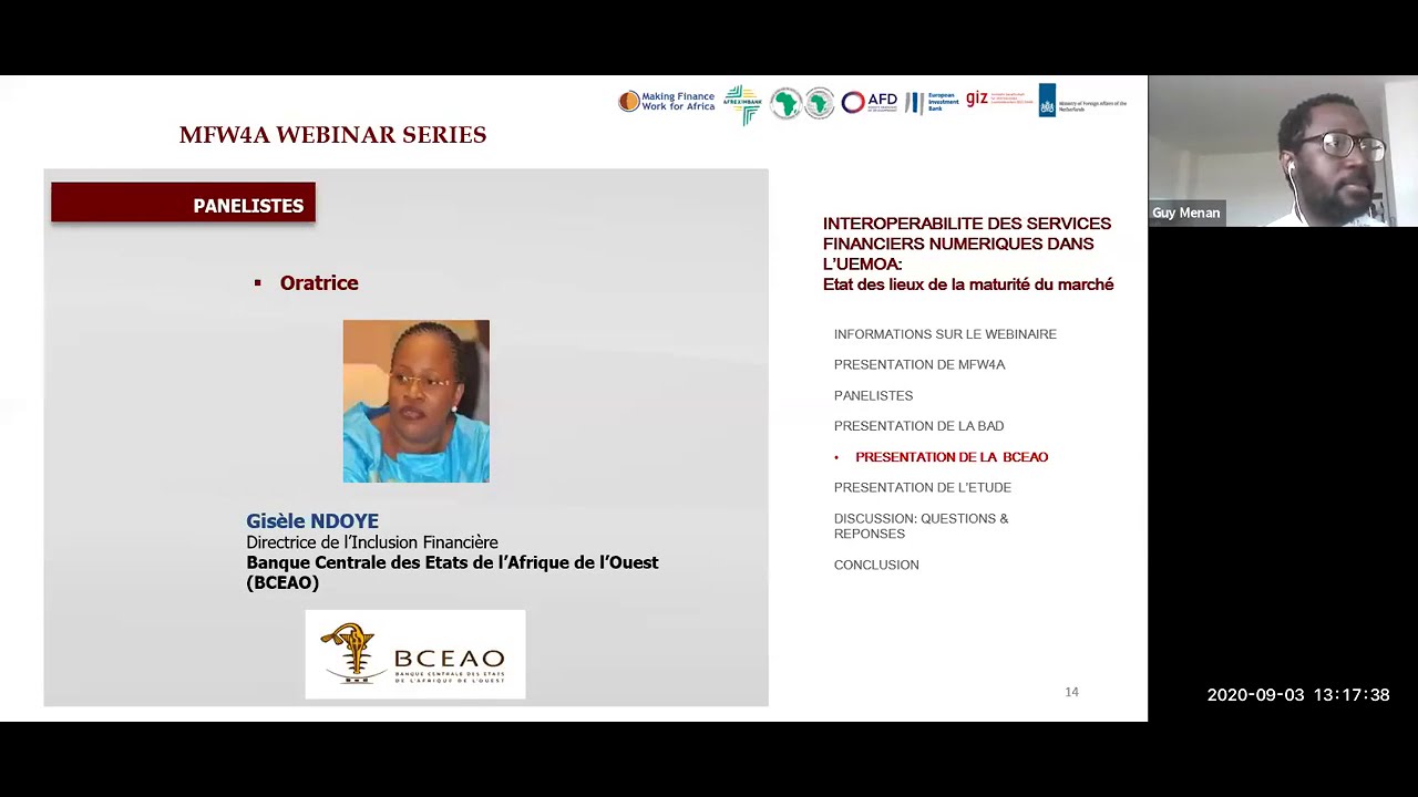 Webinaire: Interopérabilité des services financiers numériques dans l'UEMOA