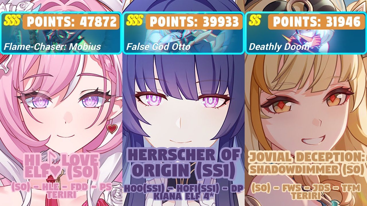Honkai Impact 3rd: Ex-Memorial Arena | Ver 8.4~5 W9 | SSS Mobius, FGO, Deathly Doom | HLE, HOO, JDS
