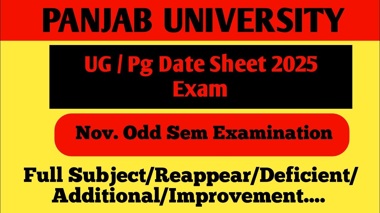 PU B.A /B.sc 5th Sem|| Full Date Sheet ||Odd Sem 2025||B.A/B.sc General & Hons