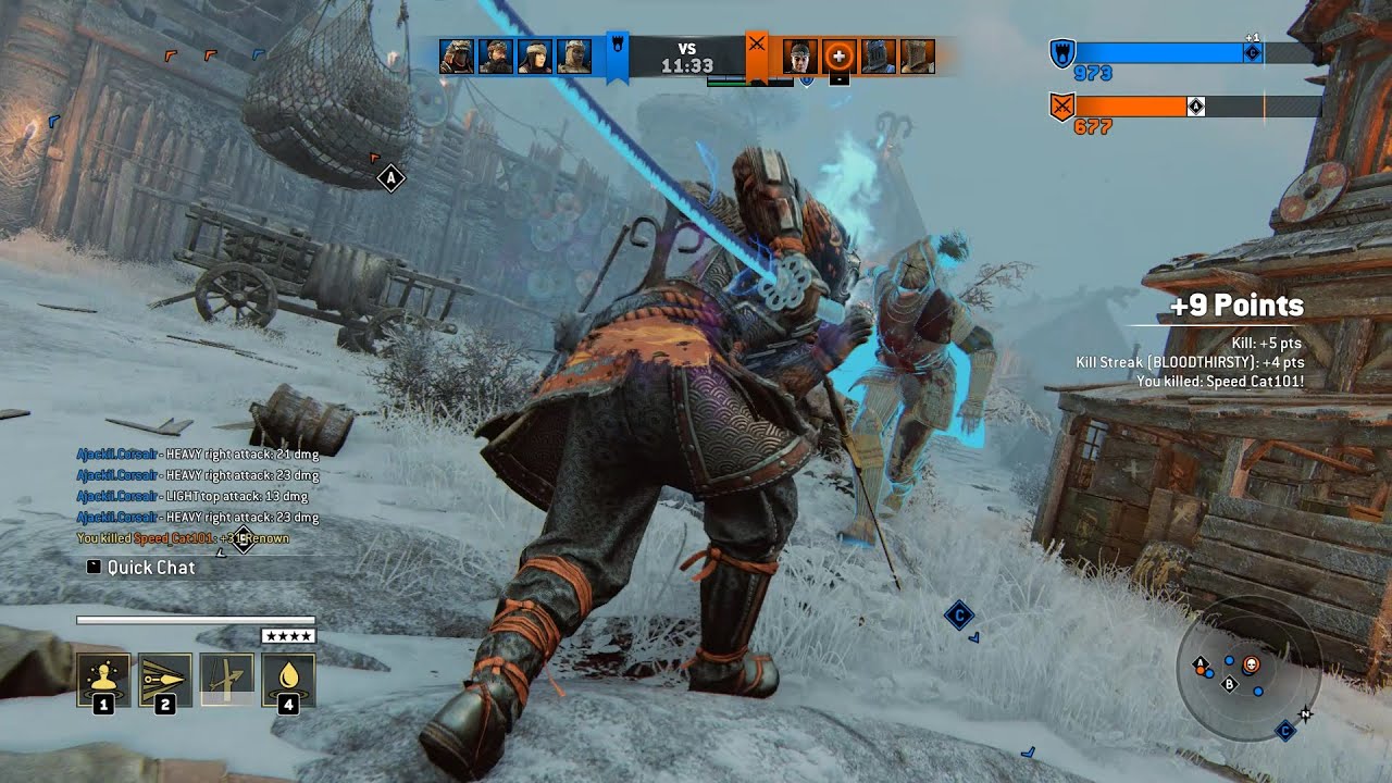 [For Honor] Multiplayer 4V4 Samurai Faction Orochi Gameplay