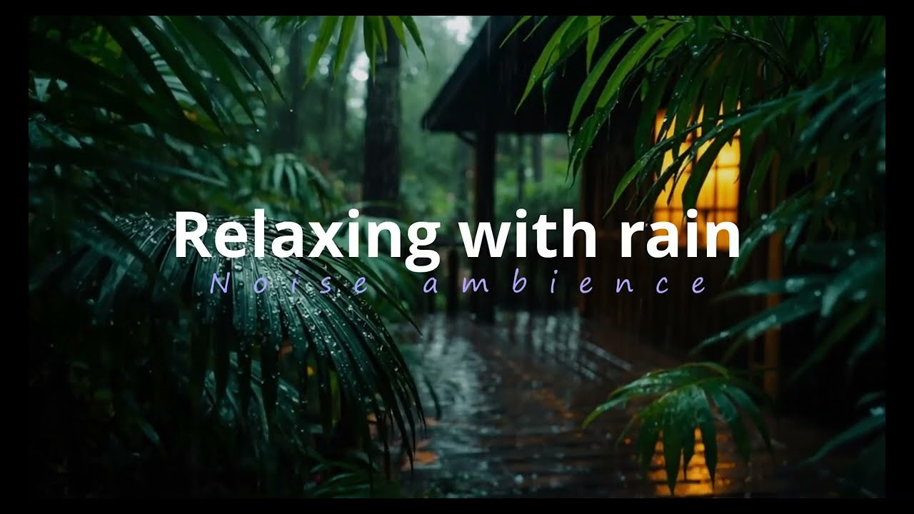 4H Soft Rain on a Wooden Deck  Peaceful Cabin Ambience for Sleep & Focus