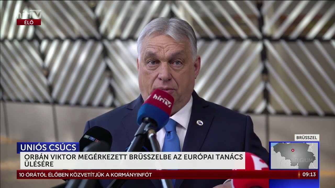 Orbán Viktor sajtótájékoztatója Brüsszelből - HírTV