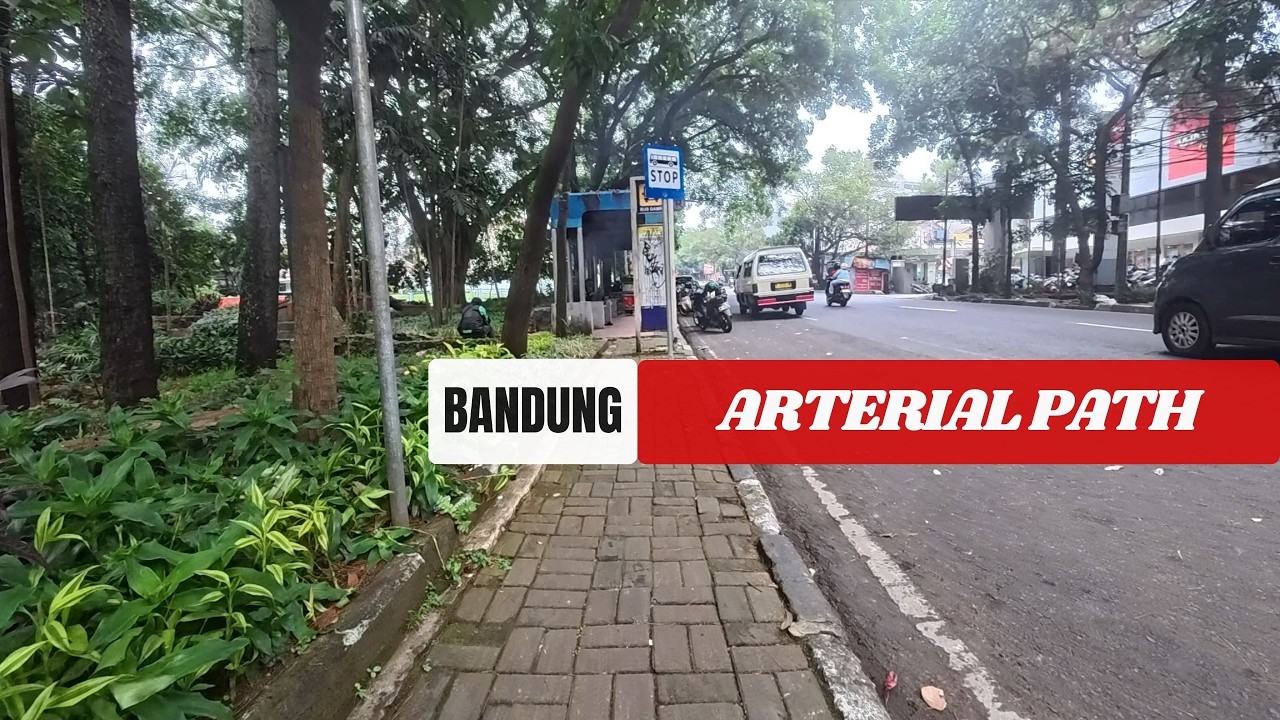 Bandung Indonesia, 4K Walking Tour: Sparkling Arterial Path