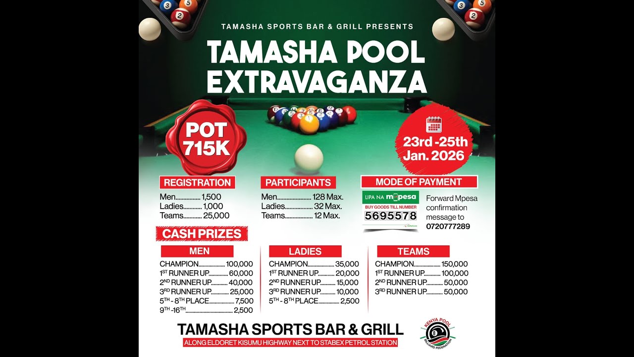 TAMASHA POOL EXTRAVAGANZA (SILVANO WERU VS PKACH)