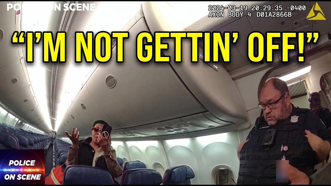 Женщина ОТКАЗЫВАЕТСЯ покидать самолет Delta Airlines!