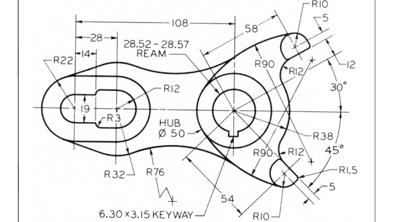 AutoCad 2D Form Roll lever