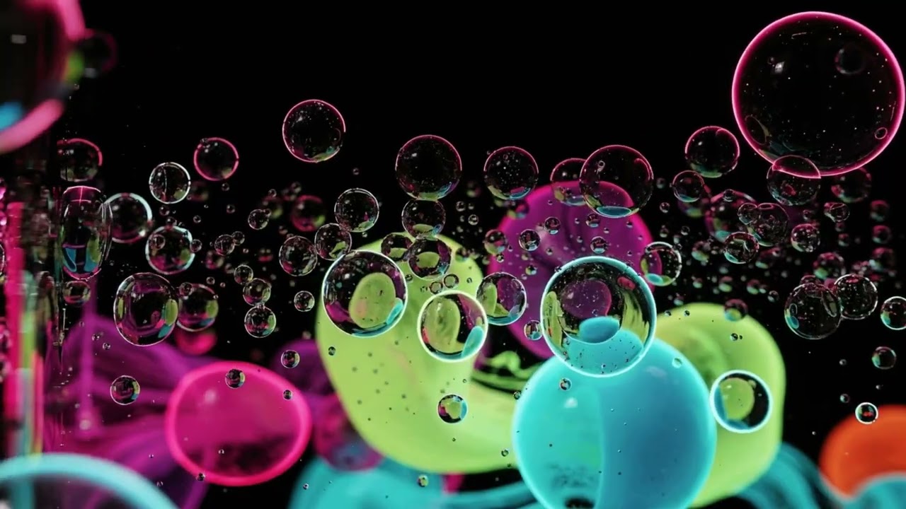 Colorful Oil Bubbles in Water → Mesmerizing Loop for Sleep | Burbujas de Aceite Multicolor Hipnótica