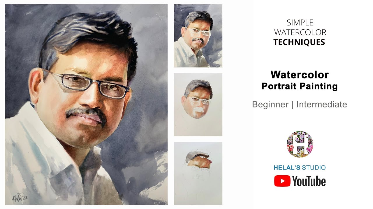 How to Watercolor Portrait Paint | Beginner | Intermediate tutorials | HELAL'S STUDIO