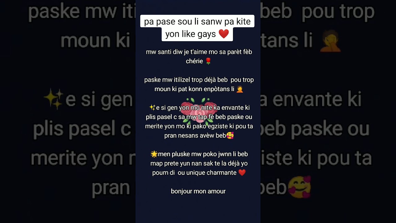 kijanw pouw f&egrave; mennaj ou fou damou'w a b&egrave;l paw&ograve;l