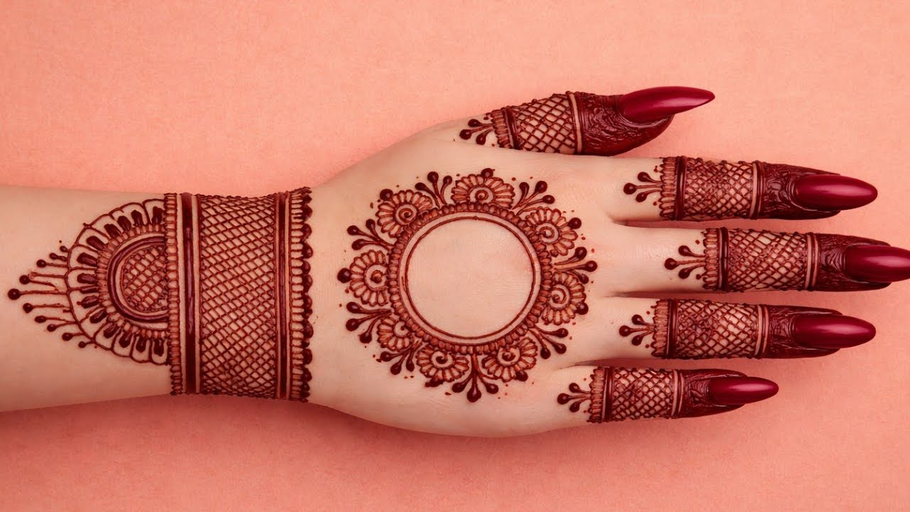 Very easy and unique gol tikki mehndi design 2026  / latest viral round mehndi design for eid / 