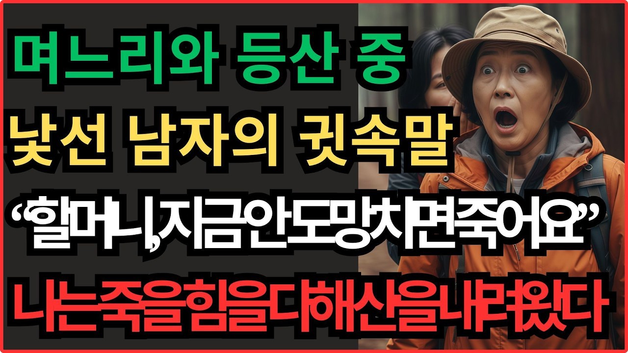 며느리와 등산갔는데, 낯선 남자가 귓속말했다“할머니, 여기서 빨리 도망쳐요”…그날 모든 게 무너졌다
