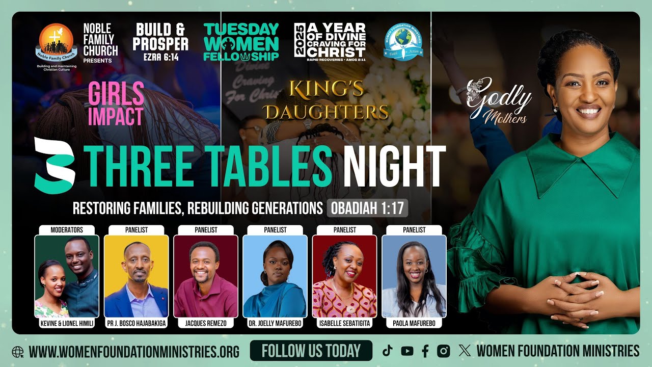 3Tables Night - Restoring Families & Rebuilding Generations (Obad 1:17)Talkshow - AP Mignonne Kabera