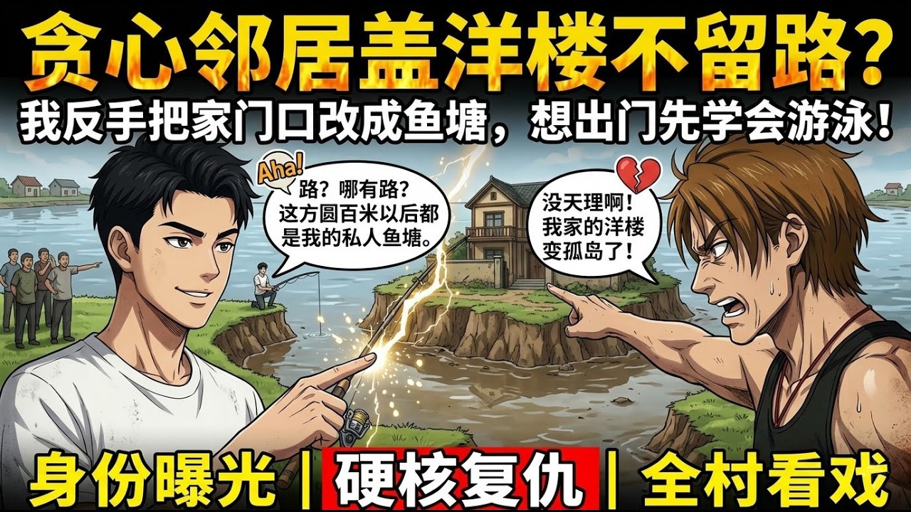 【打臉爽文】貪心鄰居蓋洋樓不留路？我反手把家門口改成魚塘，想出門先學會游泳！ #爽文 #打臉 #逆襲 #漫劇 #心動甜言