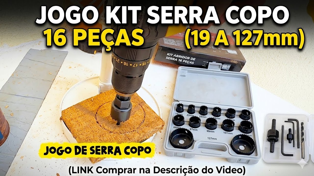 Jogo Kit Serra Copo 16 Peças 19 A 127mm Com Estojo (LINK Comprar na Descriçao do Video)