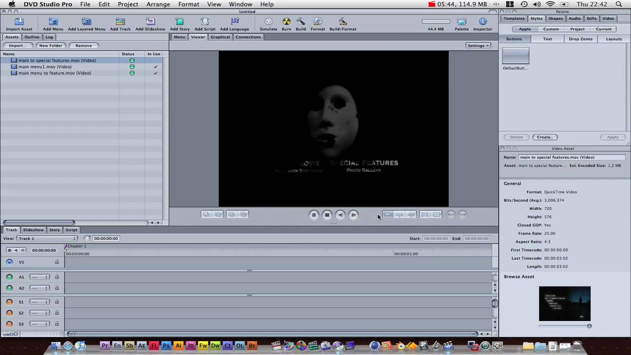 Apple DVD Studio Pro Tutorial part 1: creating menus, links and more!