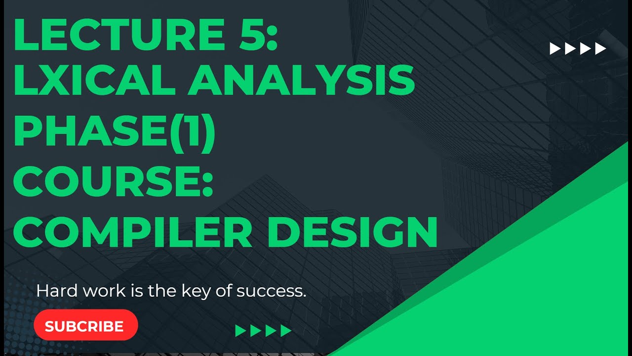 L5 Lexical Analysis  phase (1) || Types Of Tokens || key points.